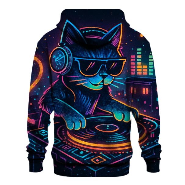 Retro Arcade DJ Cat custom hoodies