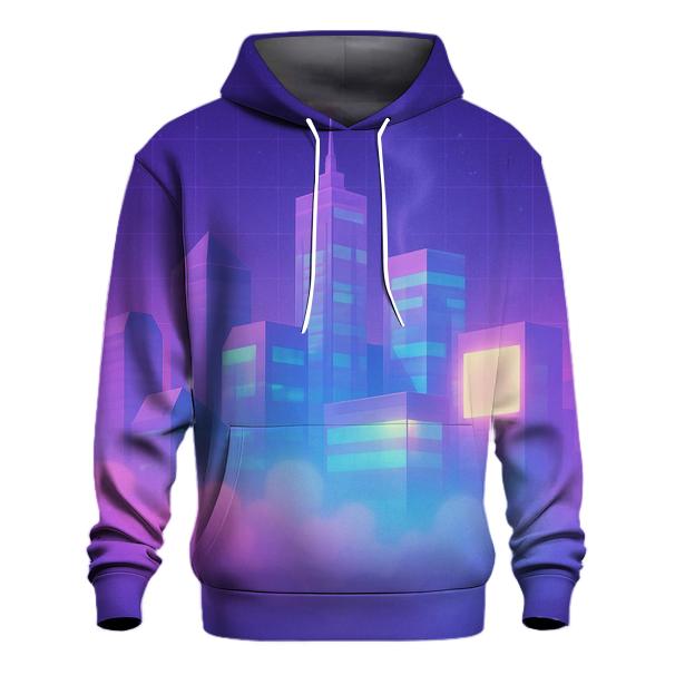 Vaporwave Skyline Drift zip-up hoodies