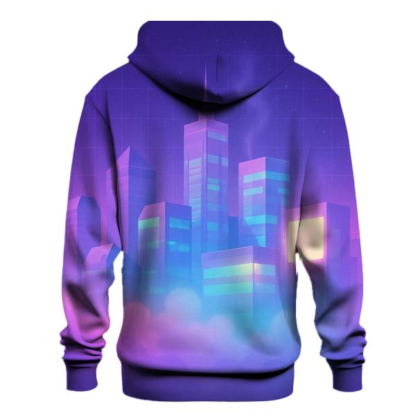 Vaporwave Skyline Drift zip-up hoodies