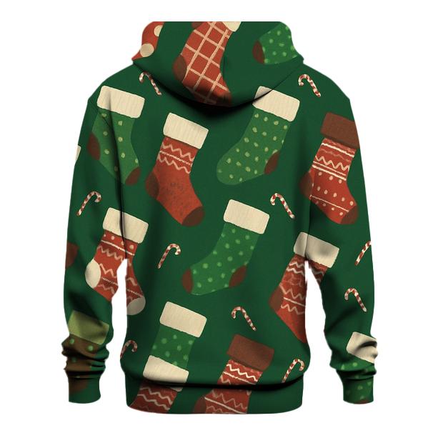 Stocking Chevron Array On Forest Green Background heavyweight hoodies