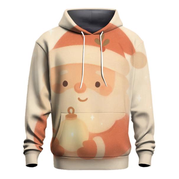Minimal Cozy Santa Portrait lightweight hoodies