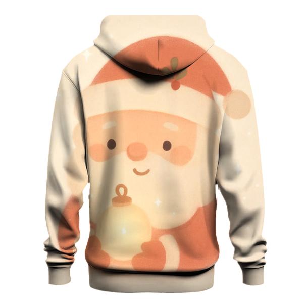 Minimal Cozy Santa Portrait lightweight hoodies