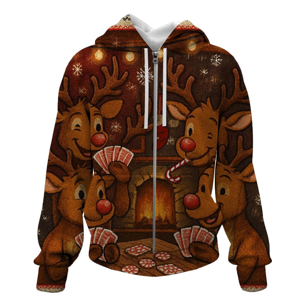 Reindeer Poker Night heavyweight hoodies