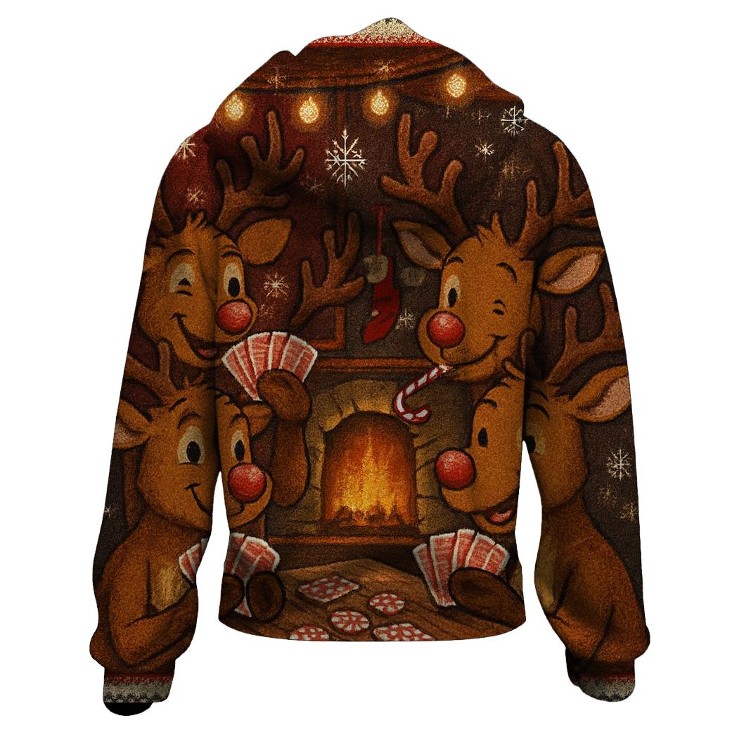 Reindeer Poker Night heavyweight hoodies