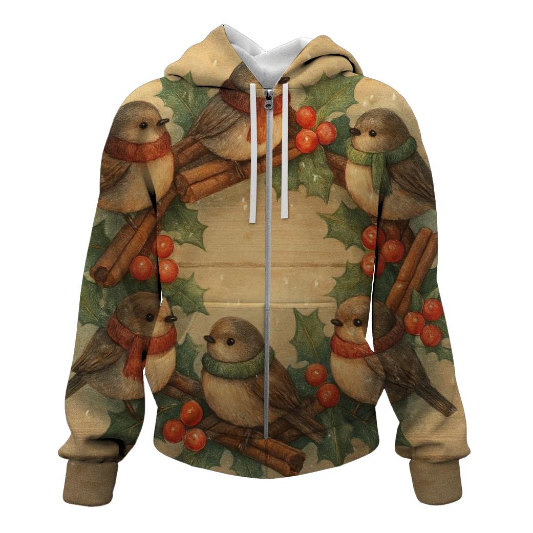 Wreath Of Woodland Snowbirds hoodies fashion
