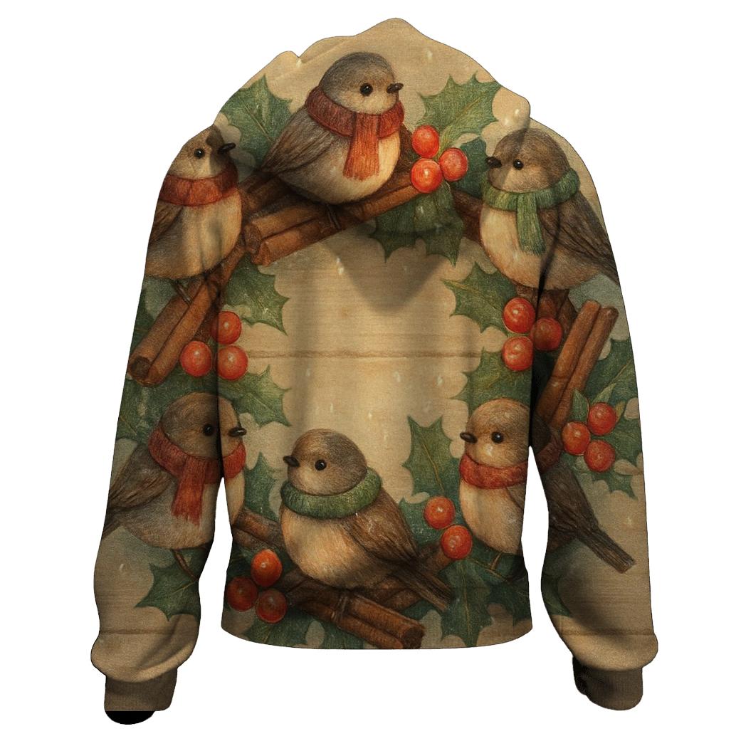 Wreath Of Woodland Snowbirds hoodies fashion