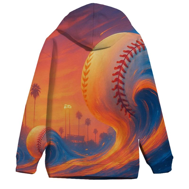 Sunset Folded Ball graphic hoodies