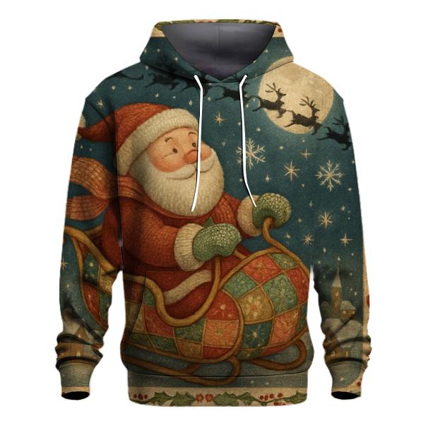 Santa And The Cozy Moonlight Sleigh premium hoodies
