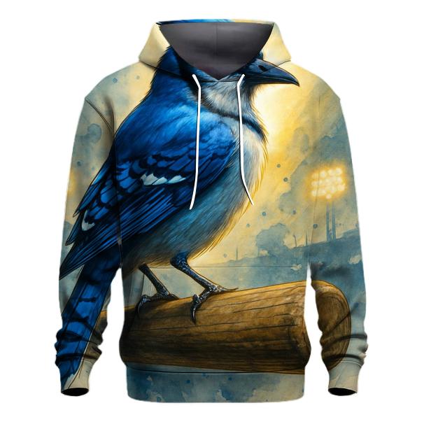 Perched Guardian Of Blue Jays embroidered hoodies