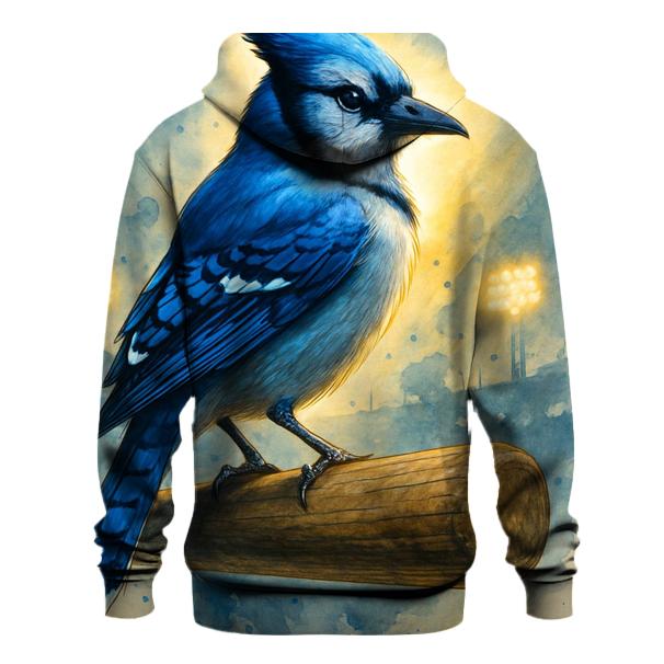 Perched Guardian Of Blue Jays embroidered hoodies