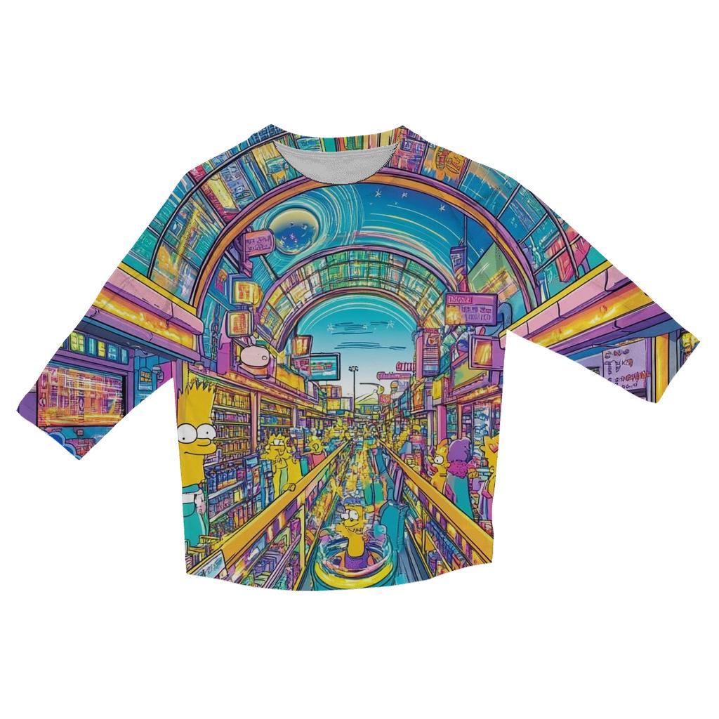 Kwik E Mart Kaleidoscope cotton quarter sleeve shirts