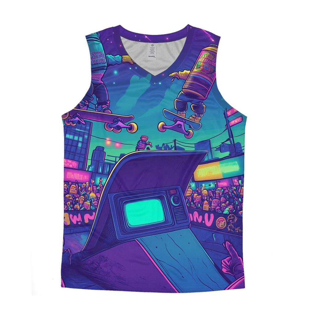 Skateboard Soda Squad graphic print tank tops