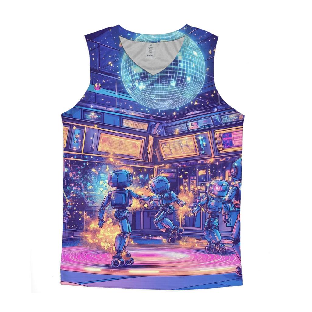 Robot Roller Rink Riot sports performance tank tops