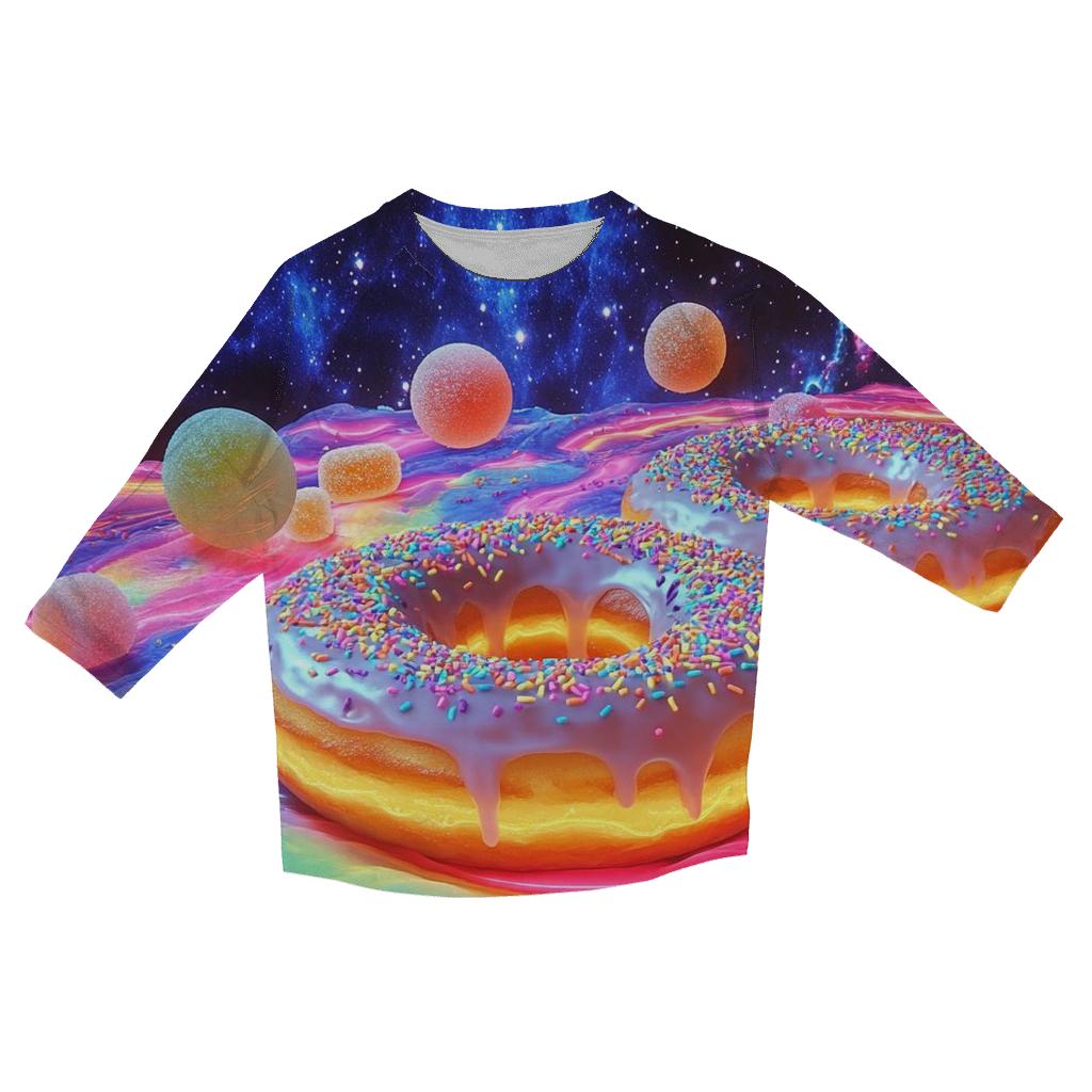 Neon Donut Nebula designer 3/4 sleeve blouses