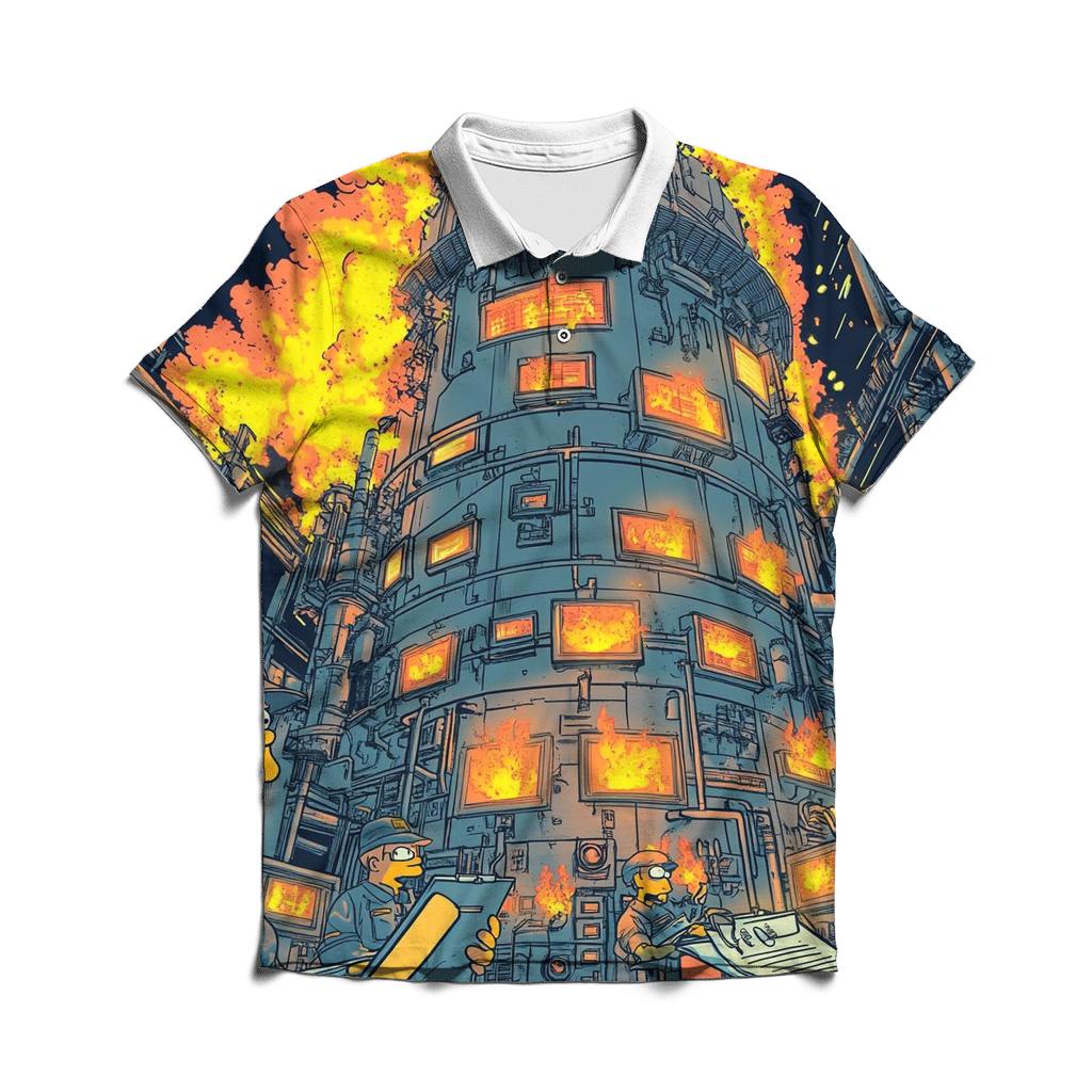 Nuclear Night Shift classic pique polos