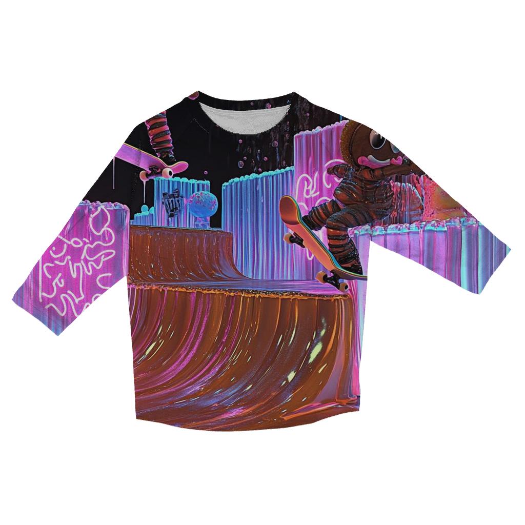 Sticky Syrup Skatepark custom 3/4 sleeve shirts