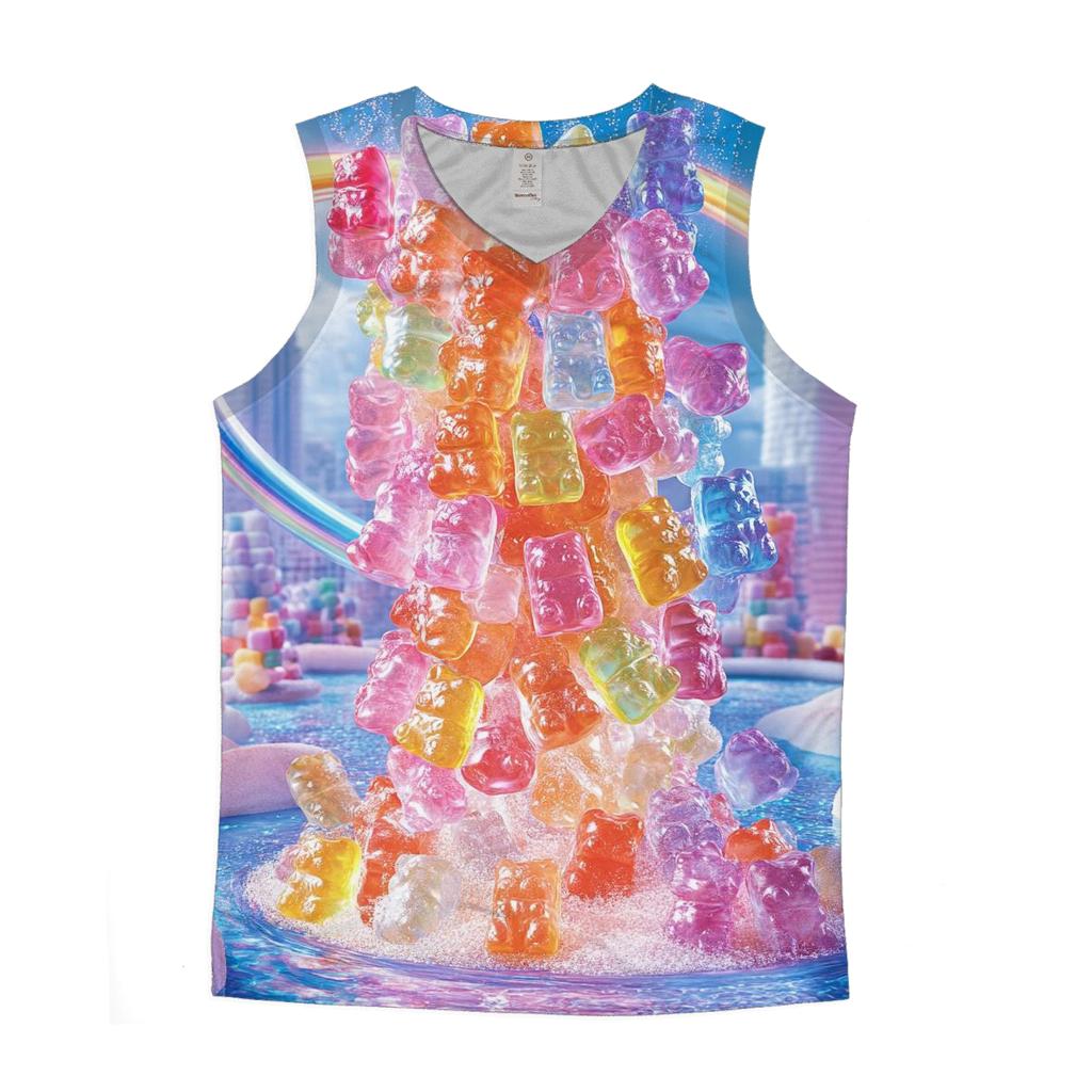 Gummy Galaxy Cascade graphic print tank tops
