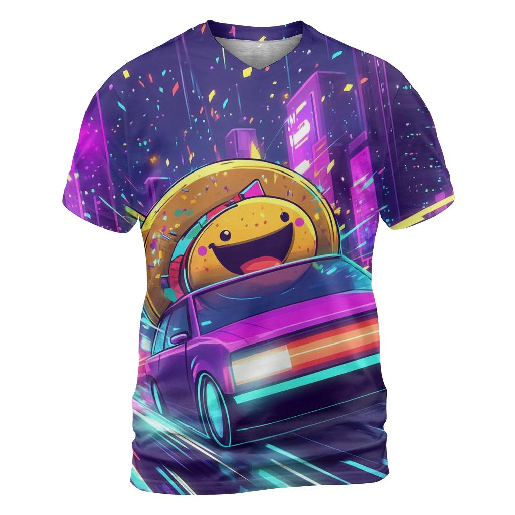Turbo Taco Taxi vibrant all-over design tees