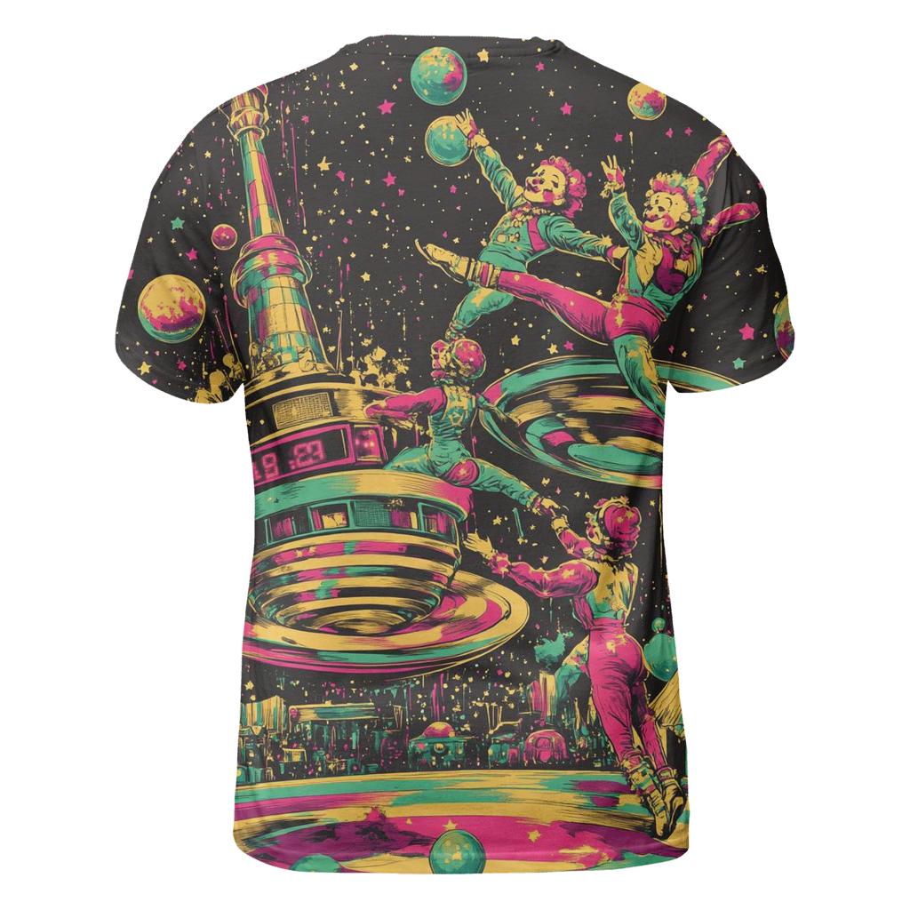 Bubblegum Space Circus artistic all-over print tops