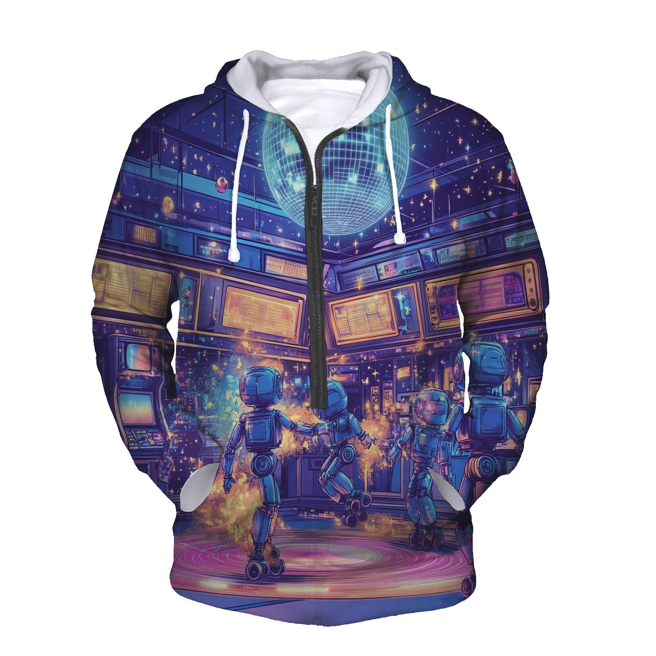 Robot Roller Rink Riot printed hoodies
