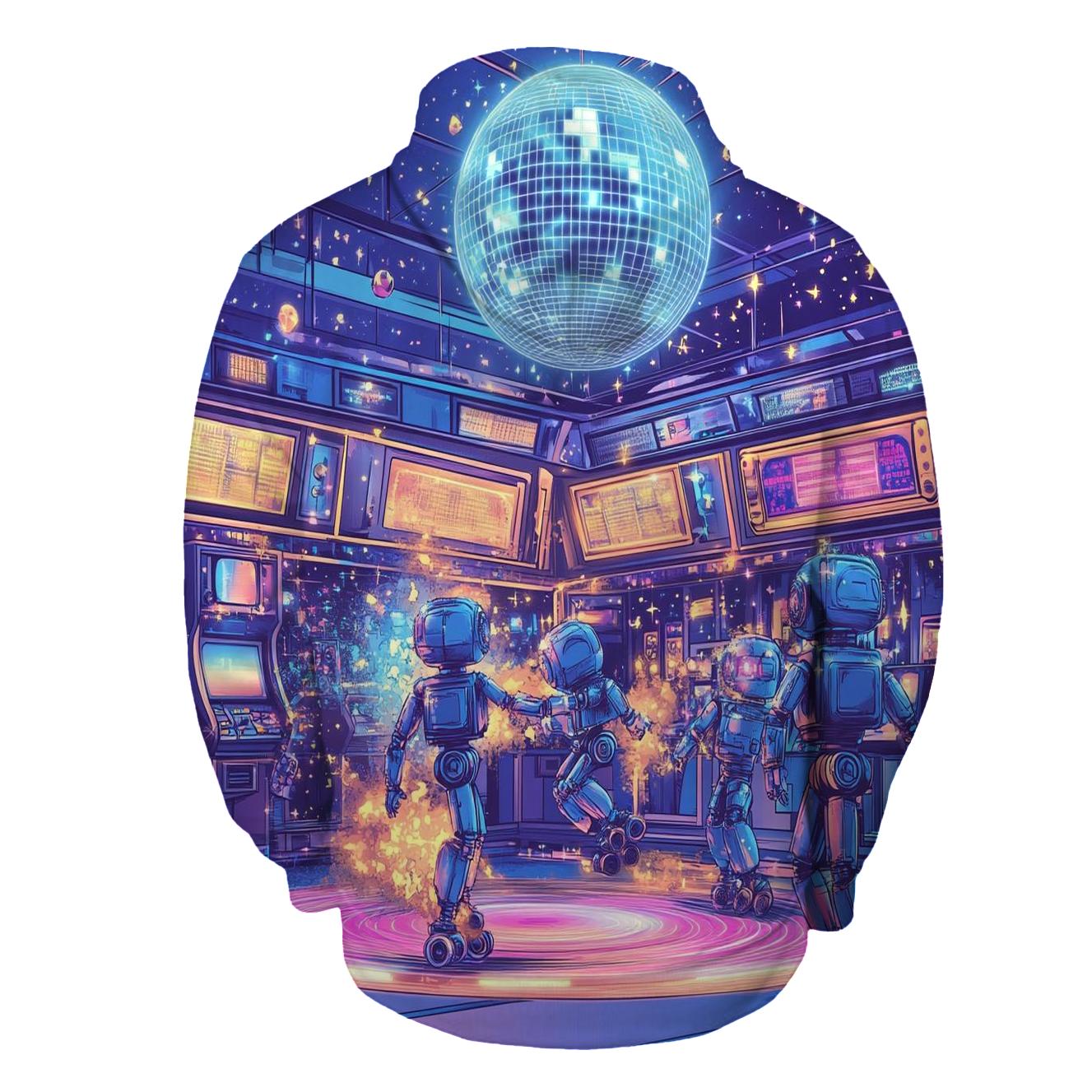 Robot Roller Rink Riot printed hoodies