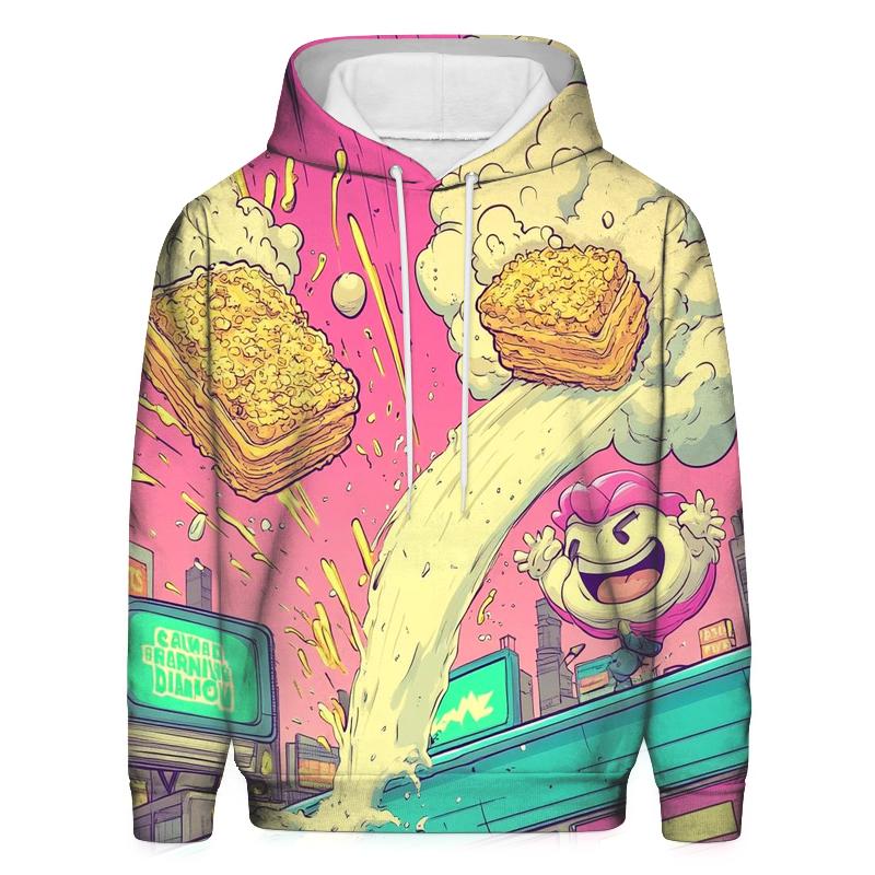 Neon Breakfast Brawl lightweight hoodies