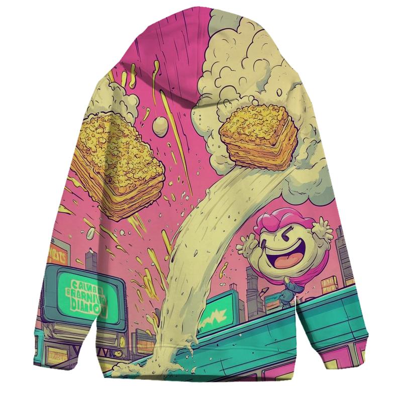 Neon Breakfast Brawl lightweight hoodies