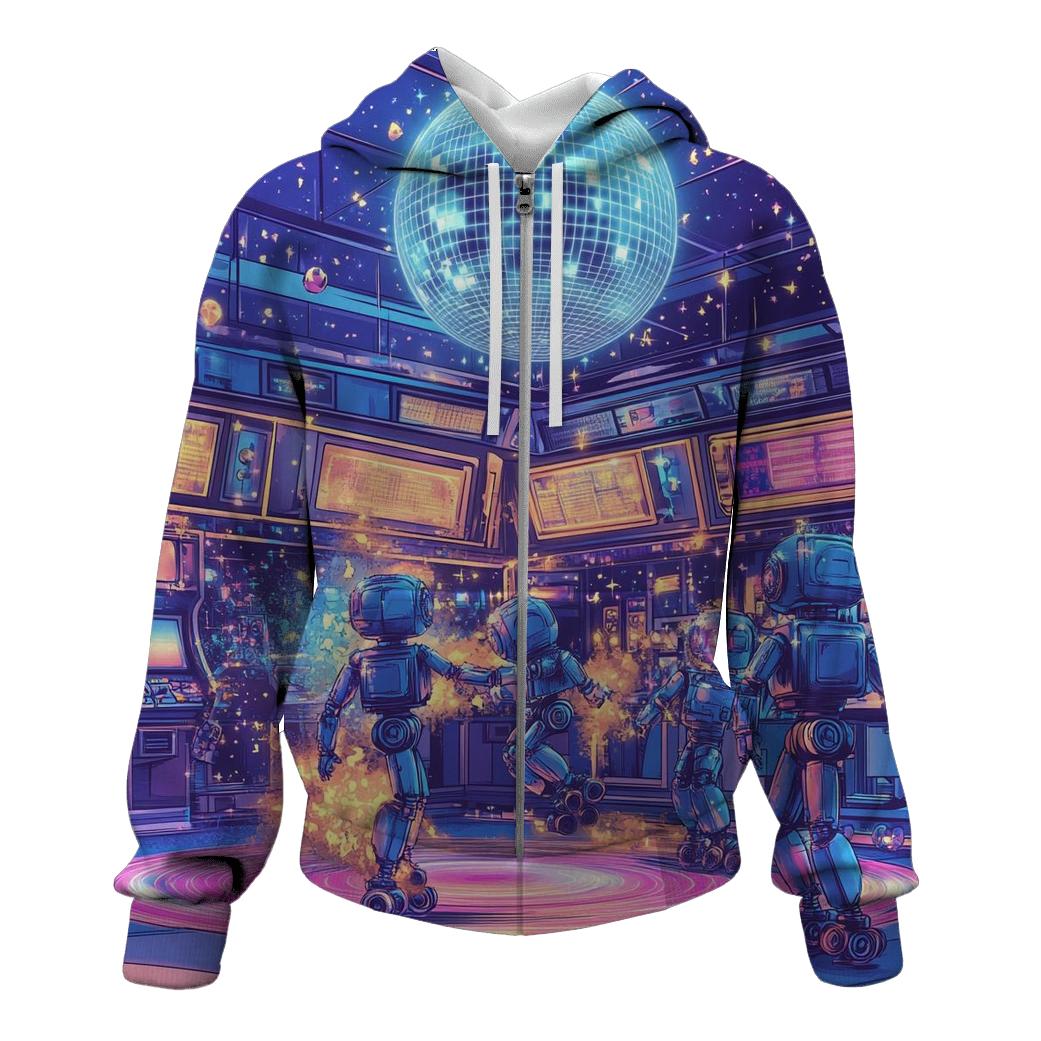 Robot Roller Rink Riot graphic hoodies