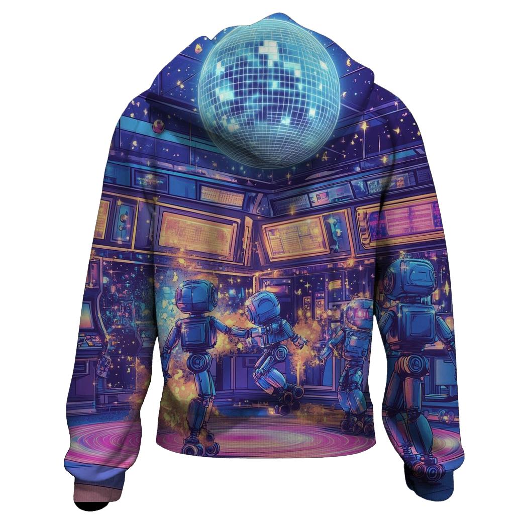 Robot Roller Rink Riot graphic hoodies