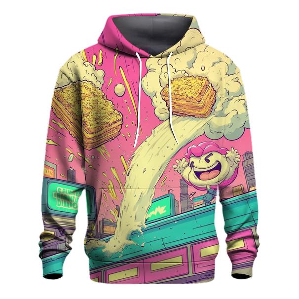 Neon Breakfast Brawl lightweight hoodies