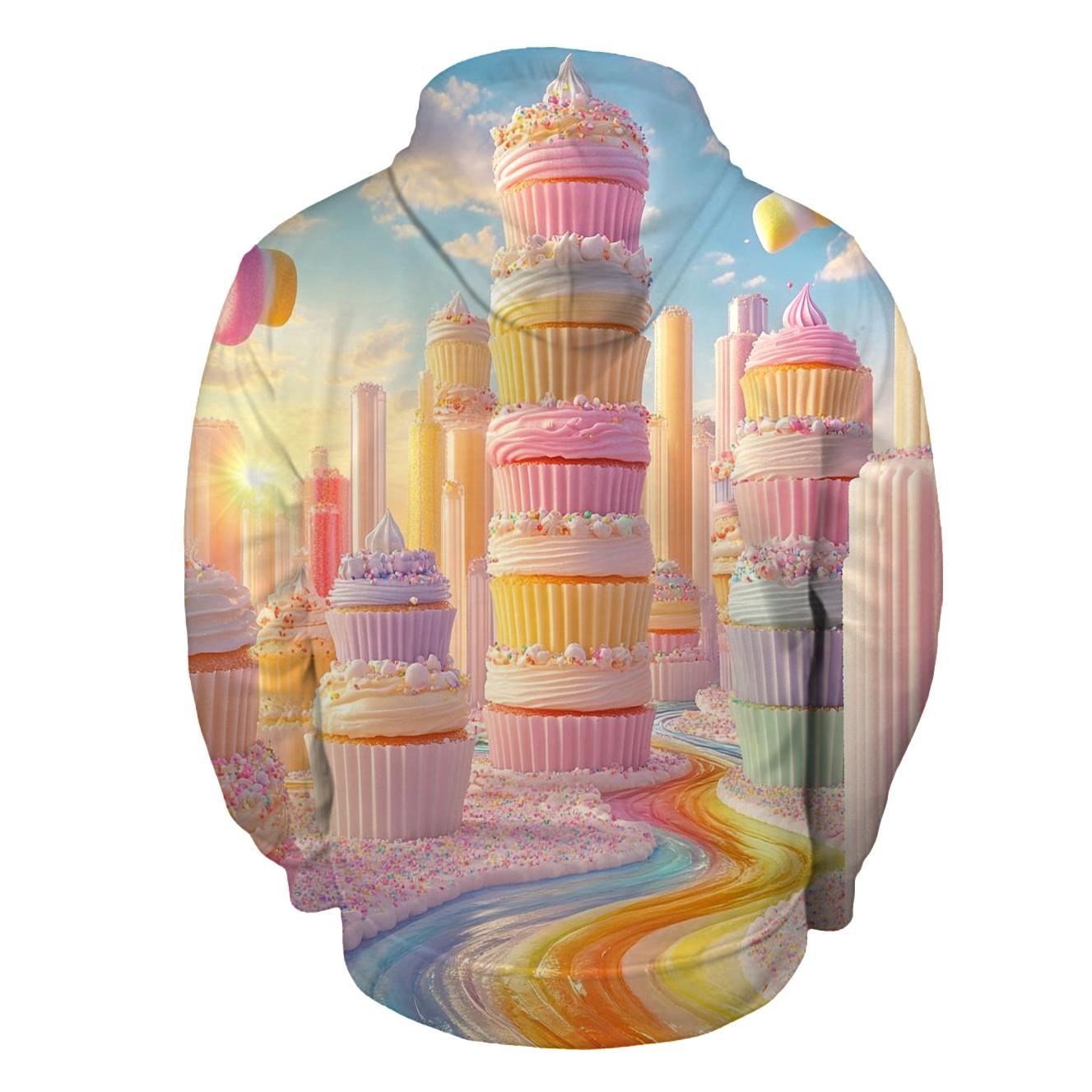 Cupcake Tower Skyline zip-up hoodies