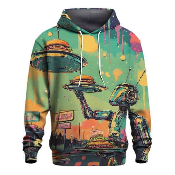 Galactic Diner Delivery embroidered hoodies