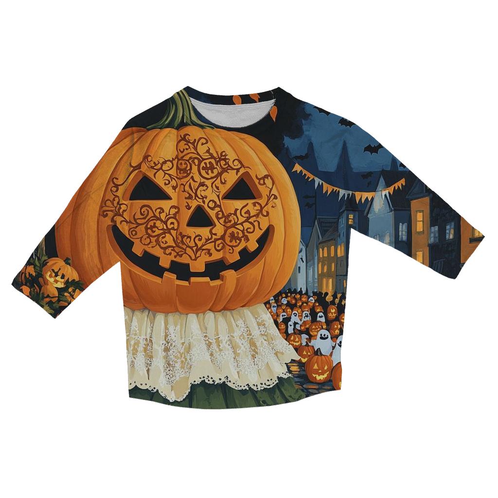 Haunted Pumpkin Parade designer 3/4 sleeve blouses