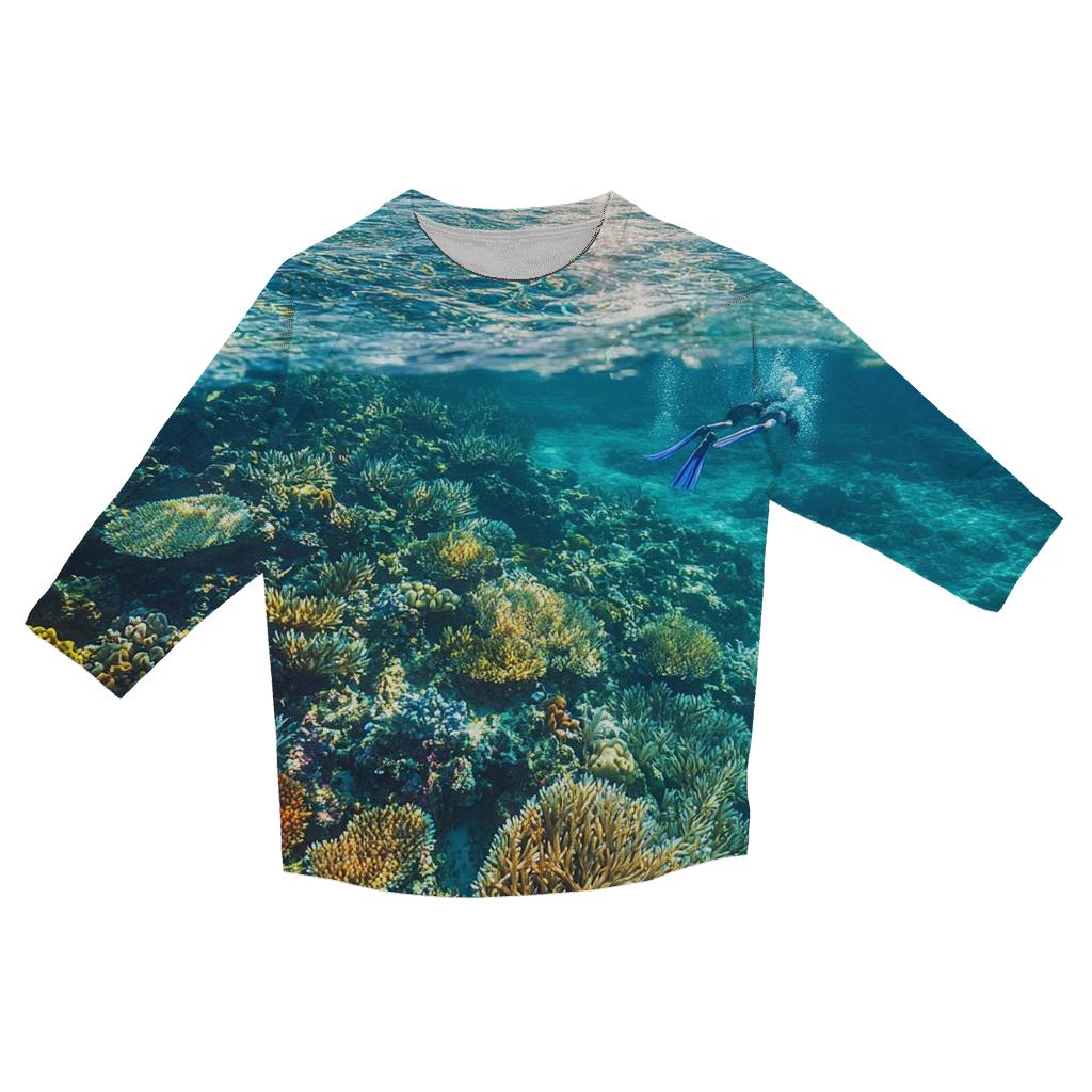 Great Barrier Reef - Australia custom 3/4 sleeve shirts