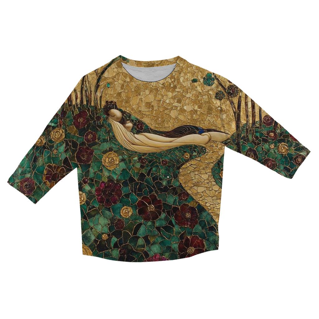 Klimt Inspired Golden Garden custom 3/4 sleeve shirts