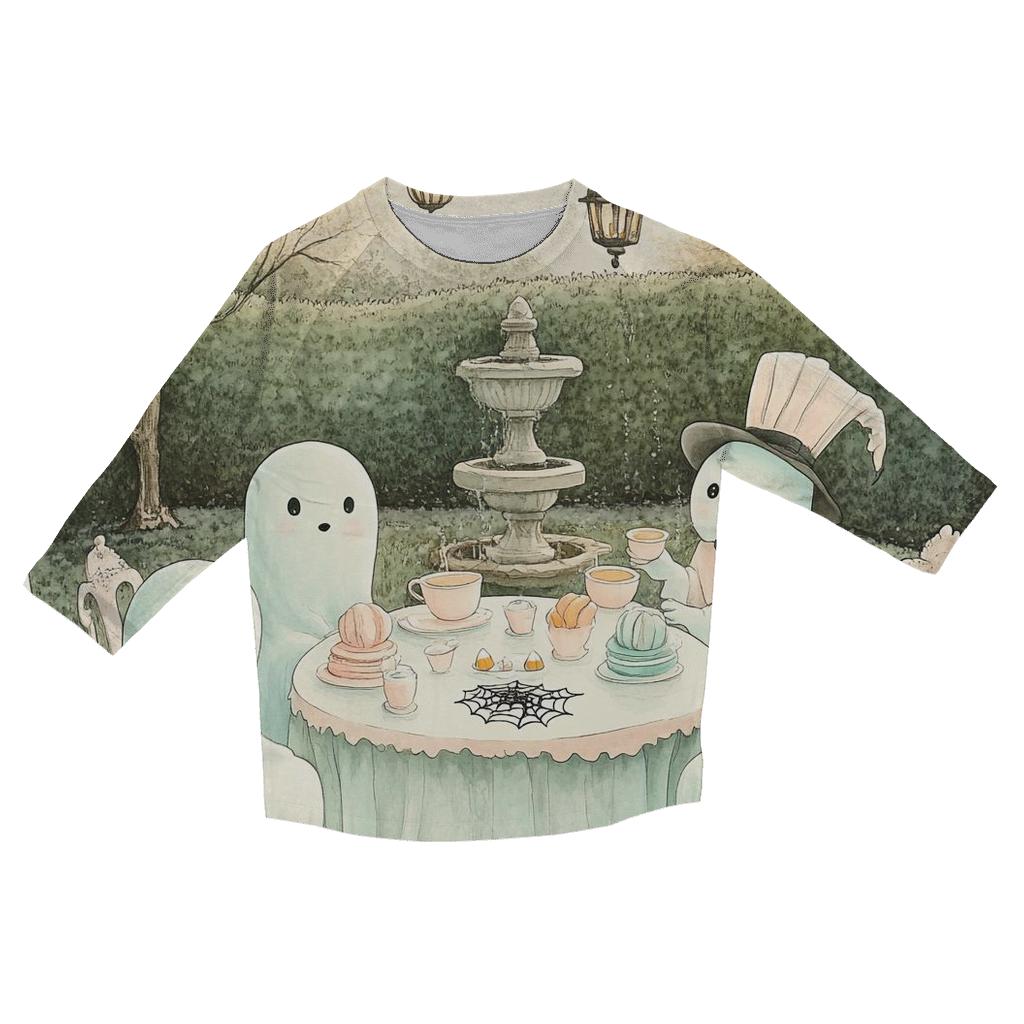 Ghostly Tea Party Spooky Affair fashion 3/4 sleeve shirts