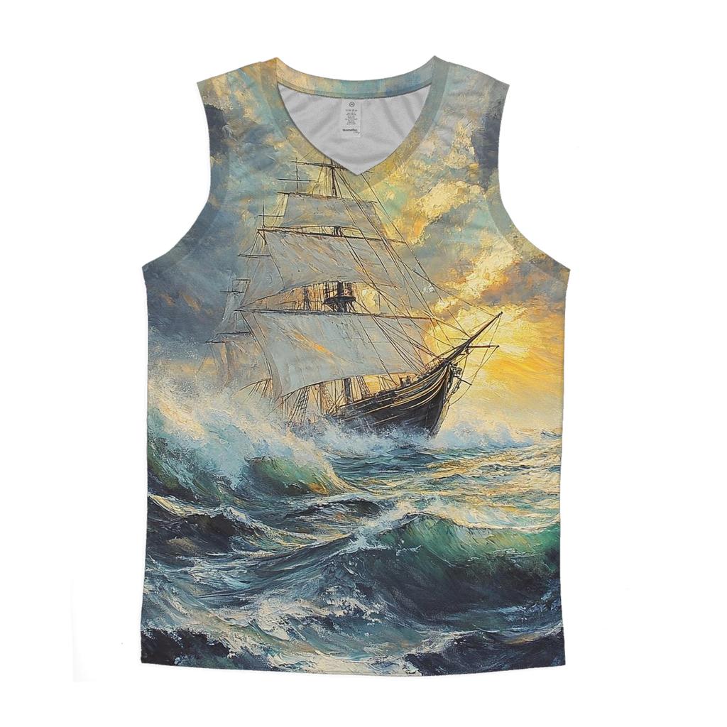 Turner Inspired Ship In Tempest stylish racerback tanks