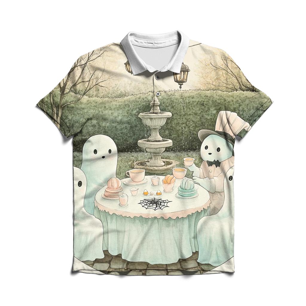 Ghostly Tea Party Spooky Affair stylish collar polo tees