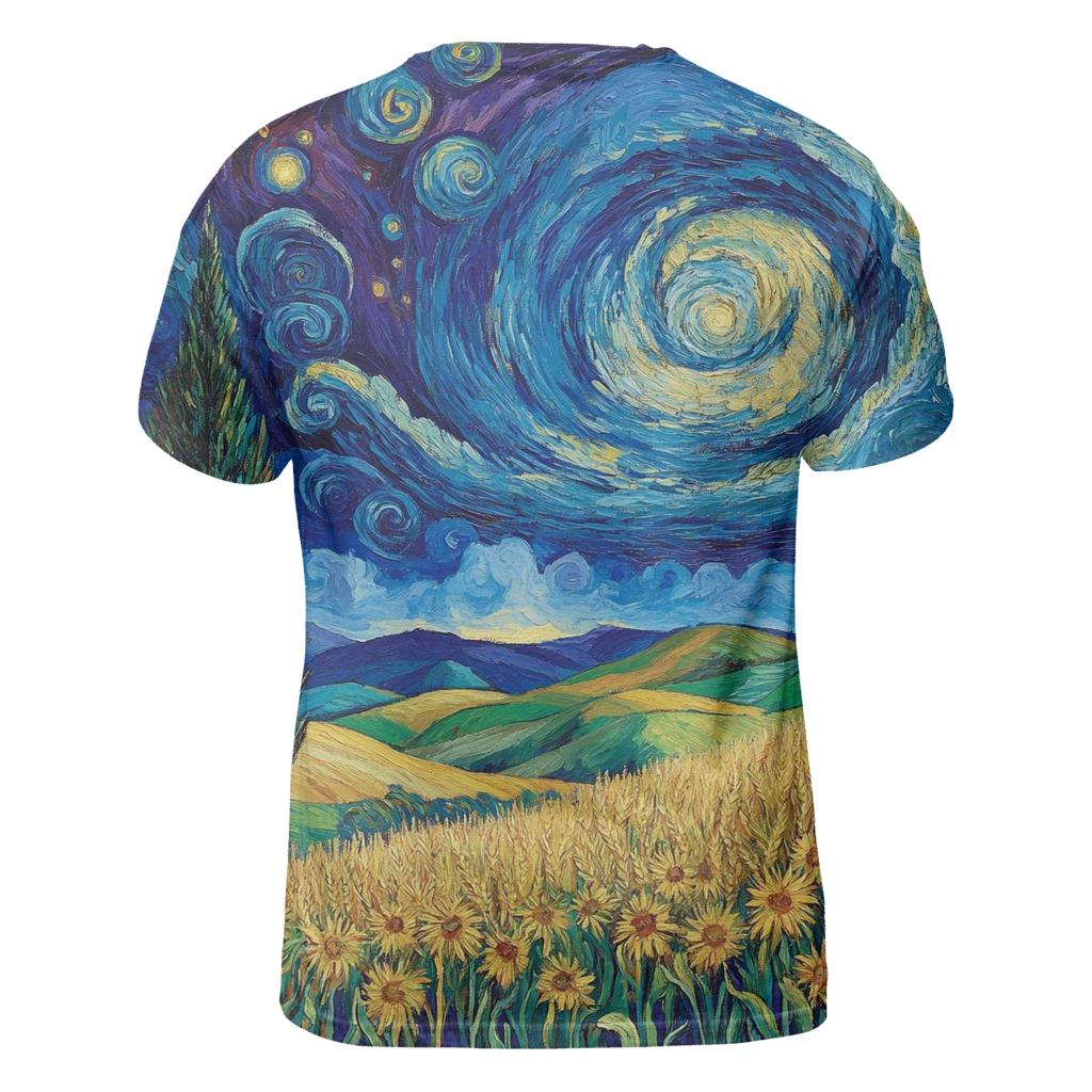 Van Gogh Inspired Starry Countryside trendy printed shirt styles