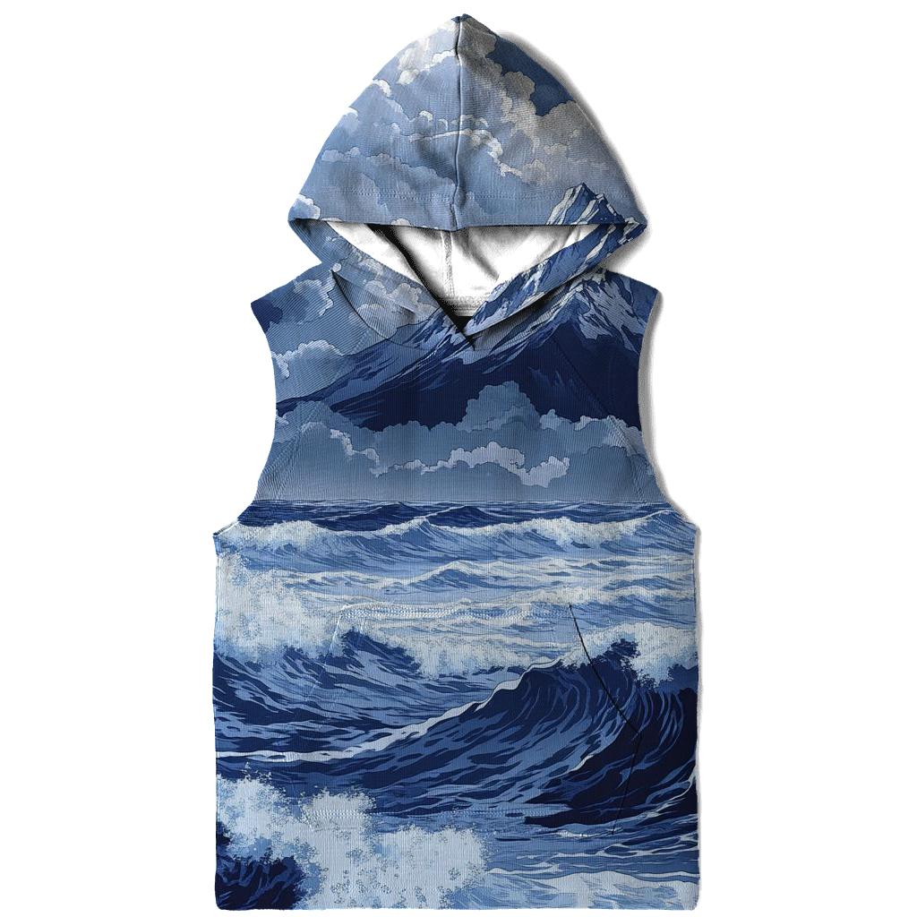 Hokusai Inspired Mountain Storm premium hoodies
