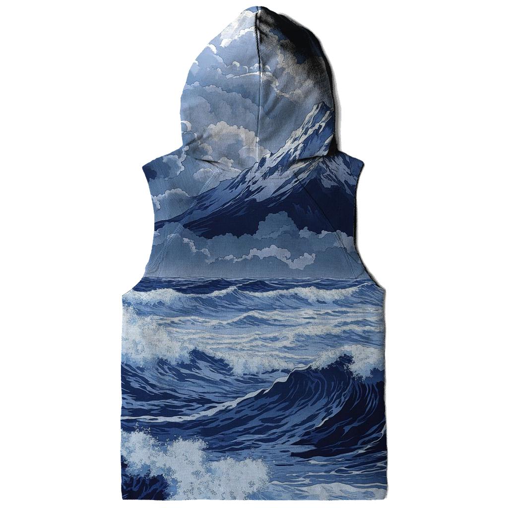 Hokusai Inspired Mountain Storm premium hoodies
