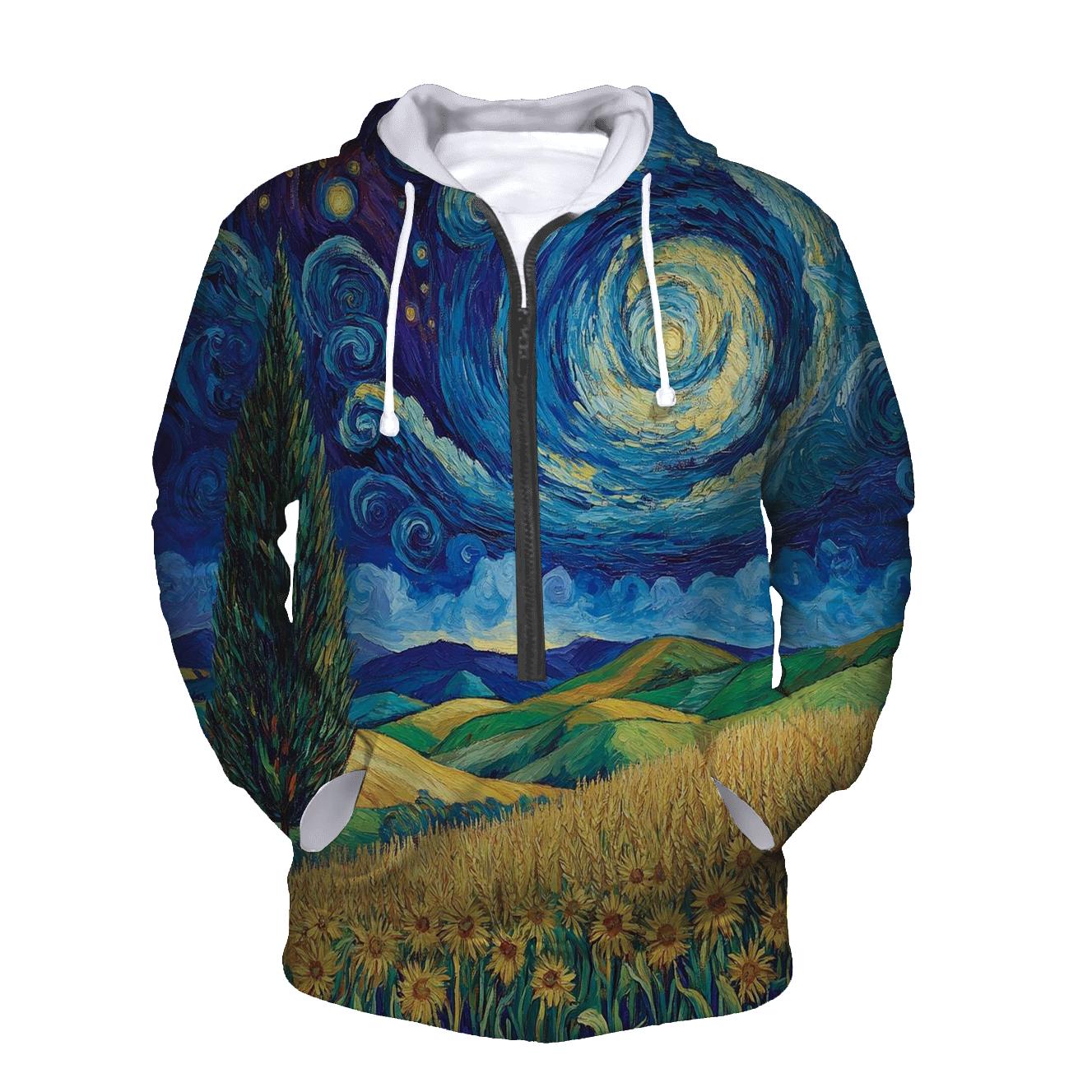 Van Gogh Inspired Starry Countryside hoodie trends