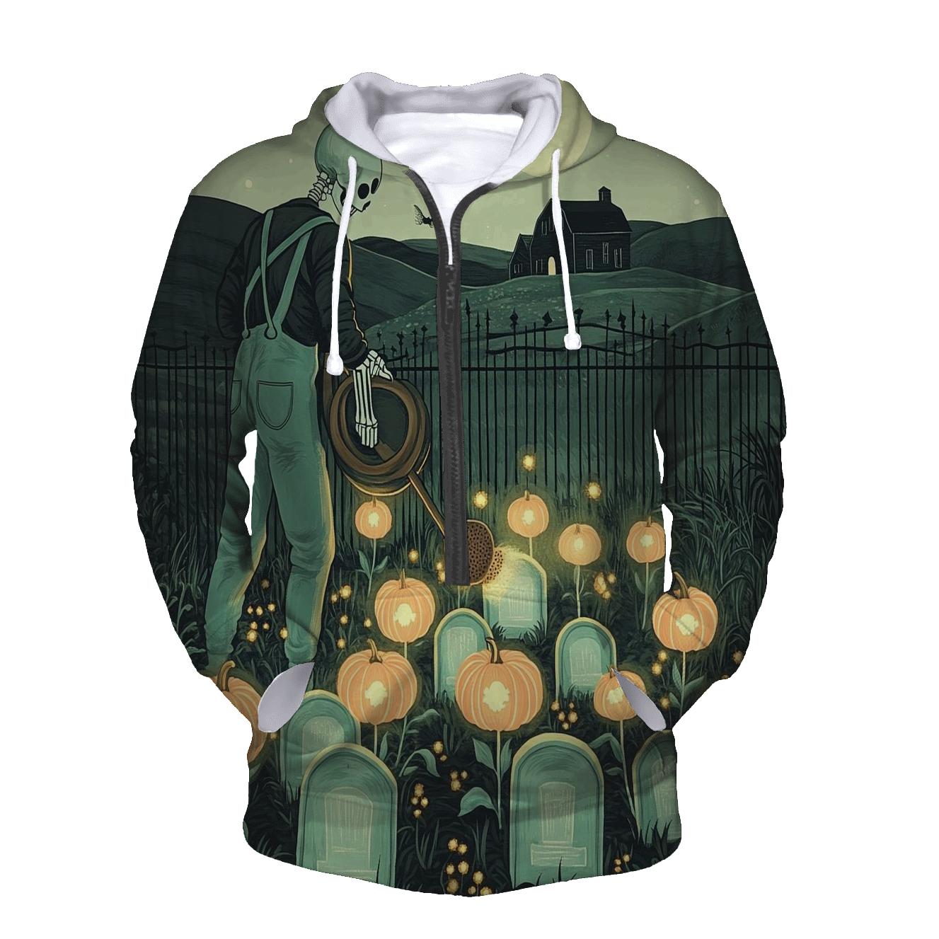 Graveyard Garden Halloween Bloom hoodies fashion