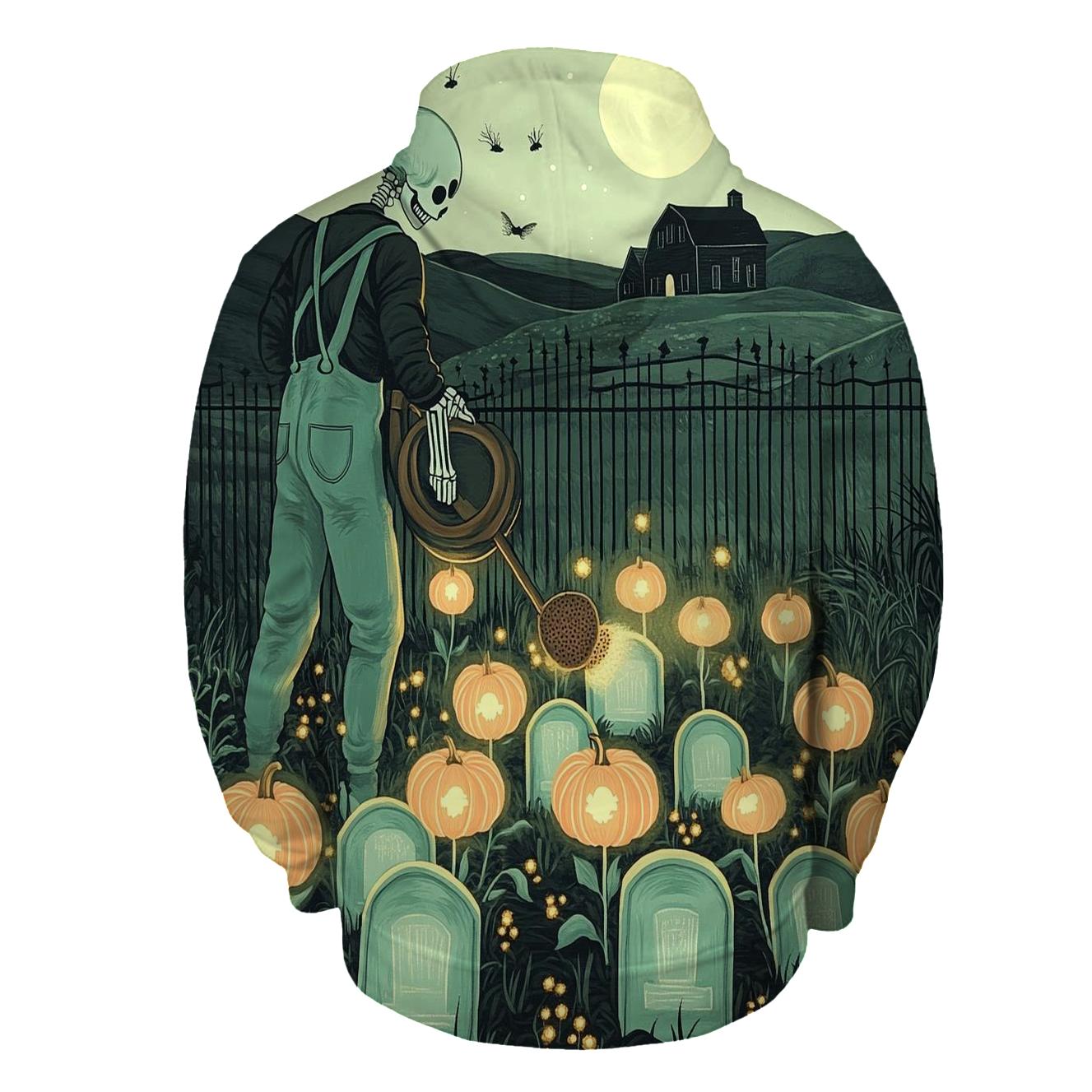 Graveyard Garden Halloween Bloom hoodies fashion
