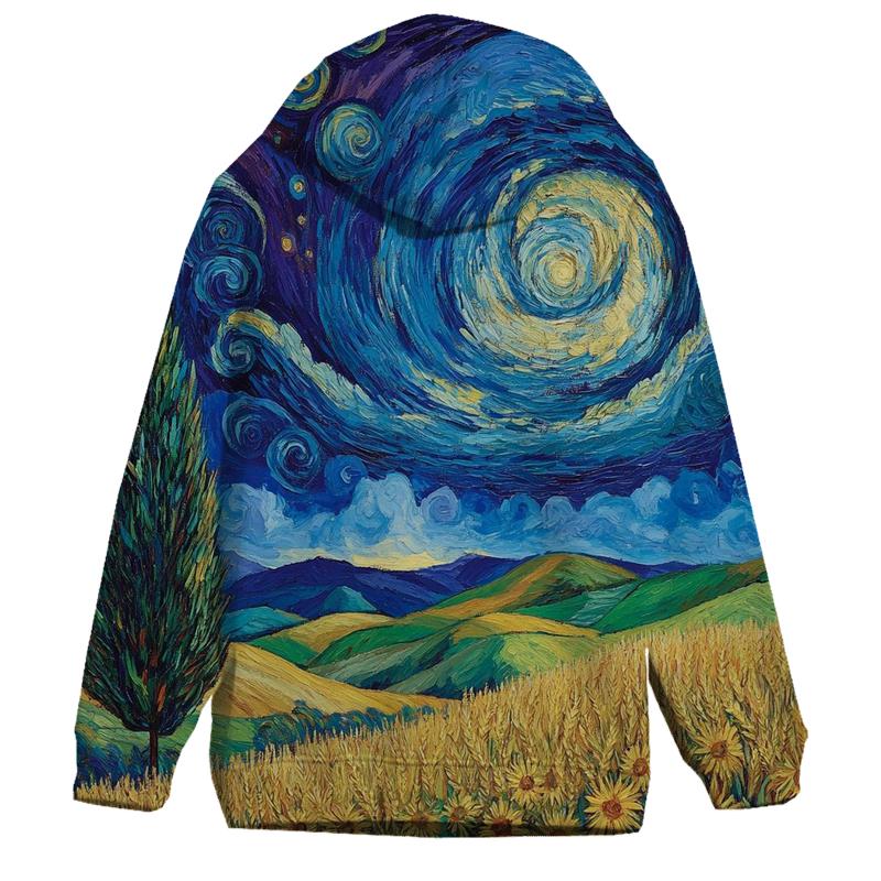Van Gogh Inspired Starry Countryside pullover hoodies