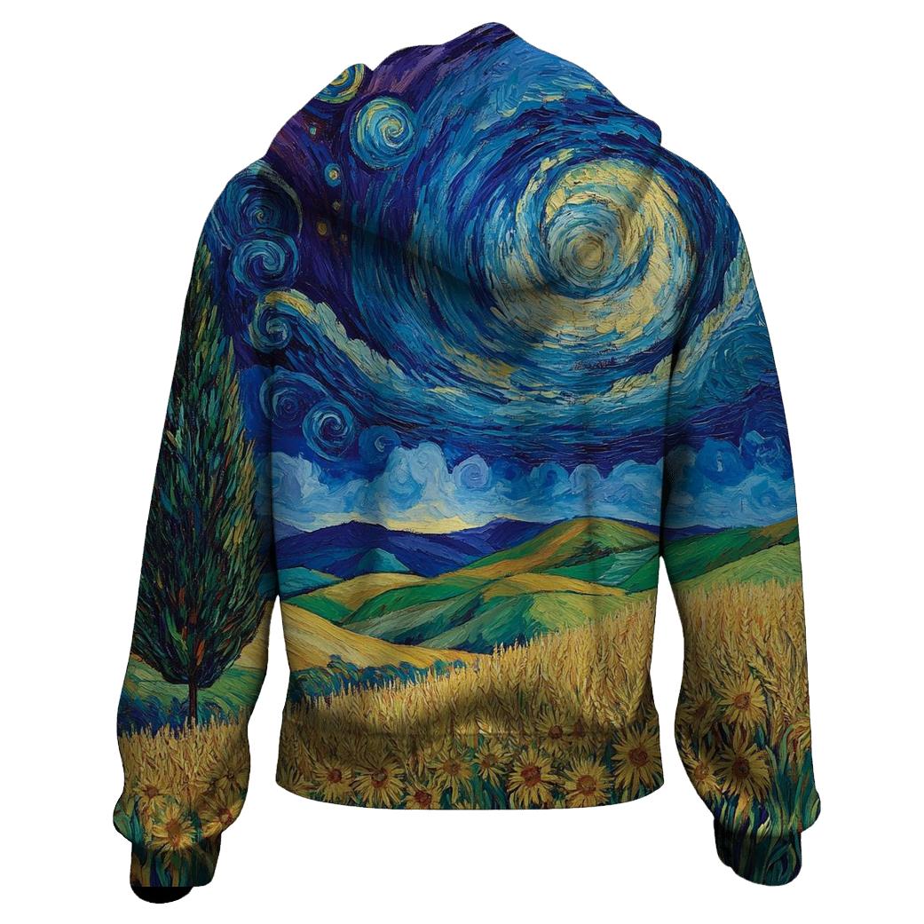 Van Gogh Inspired Starry Countryside custom hoodies