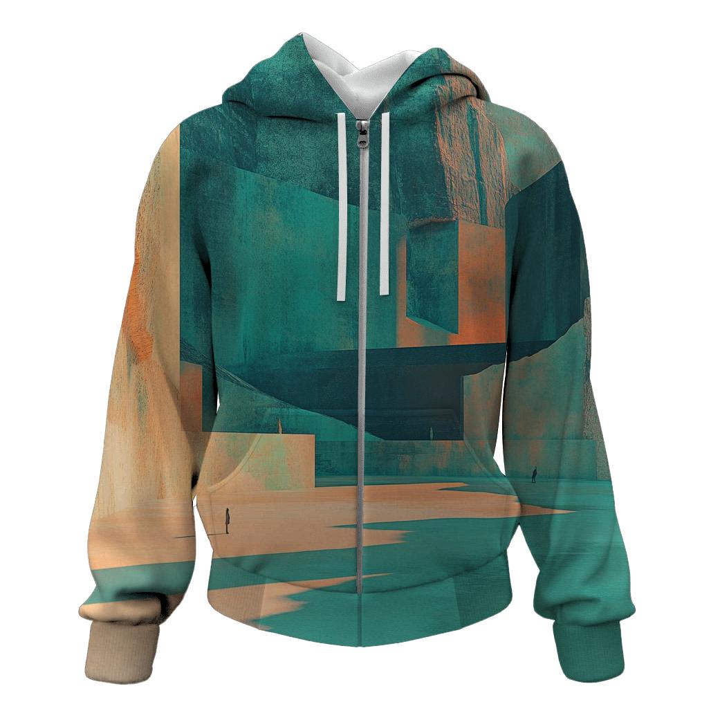 Salvador Dali Inspired Desert Dreams zip-up hoodies