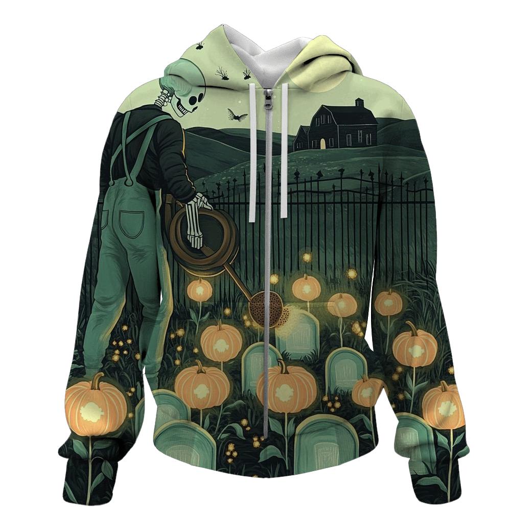 Graveyard Garden Halloween Bloom heavyweight hoodies