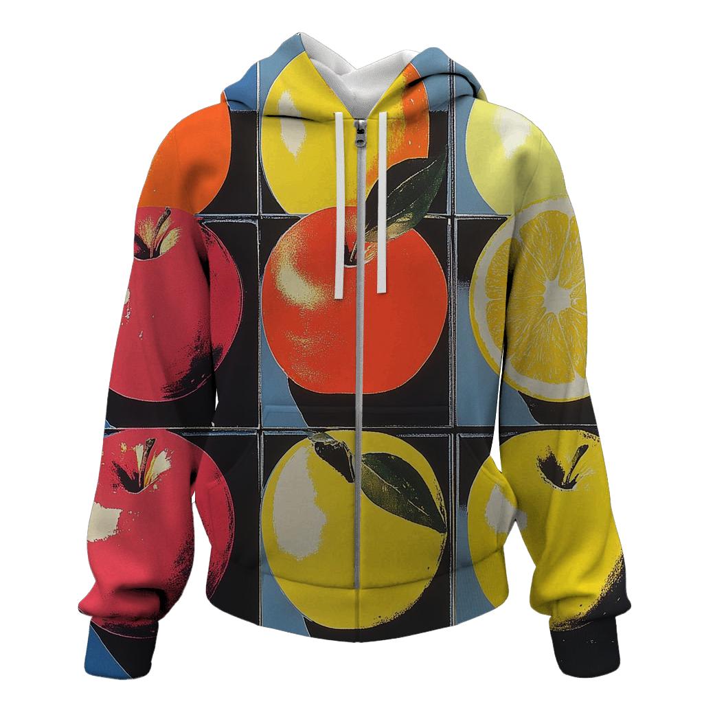 Warhol Inspired Pop Fruit Still Life printed hoodies
