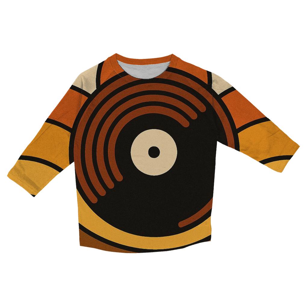 Sunset Vinyl Waves printed three quarter sleeve shirts